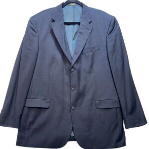 Stafford Men's Classic Fit Wool 3 Button Blazer Jacket Long Sleeve Size 46L Navy